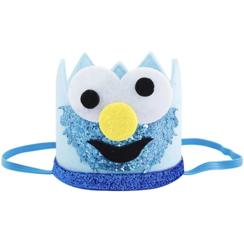 Cookie Monster Elmo Crown Smash Cake Birthday Crown Headband Sesame Street Hat